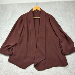 Charlotte‎ Russe Plus Women's 3X Brown Open Front Draped Blazer Jacket